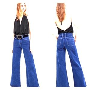 NWT ZARA Hi-Rise Palazzo Jeans